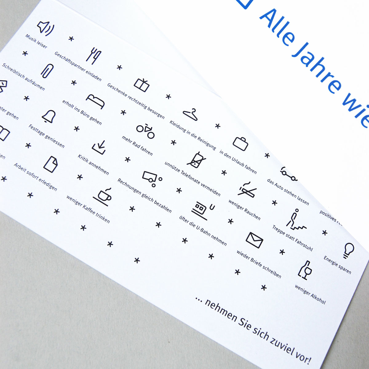 Neujahrskarten mit viel Text