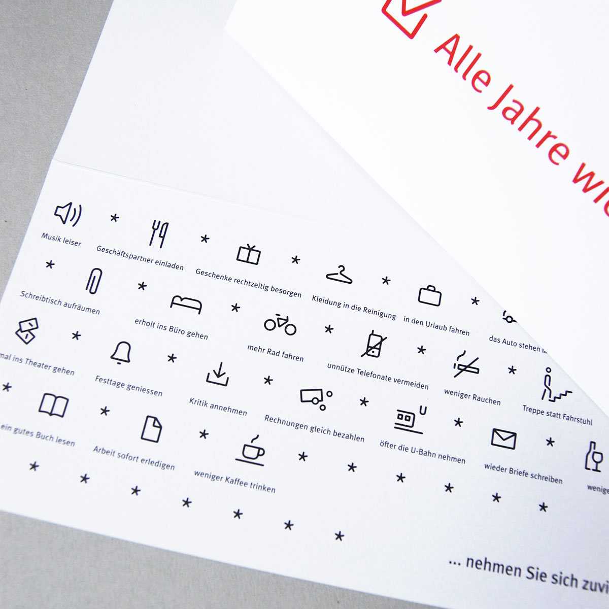 Neujahrskarten mit viel Text