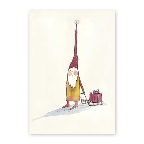 Wer hat ein Geschenk vergessen? illustrierte Weihnachtskarten
