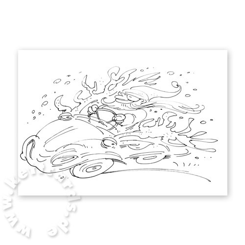 Rudolph 2.0, Cartoon-Weihnachtskarten