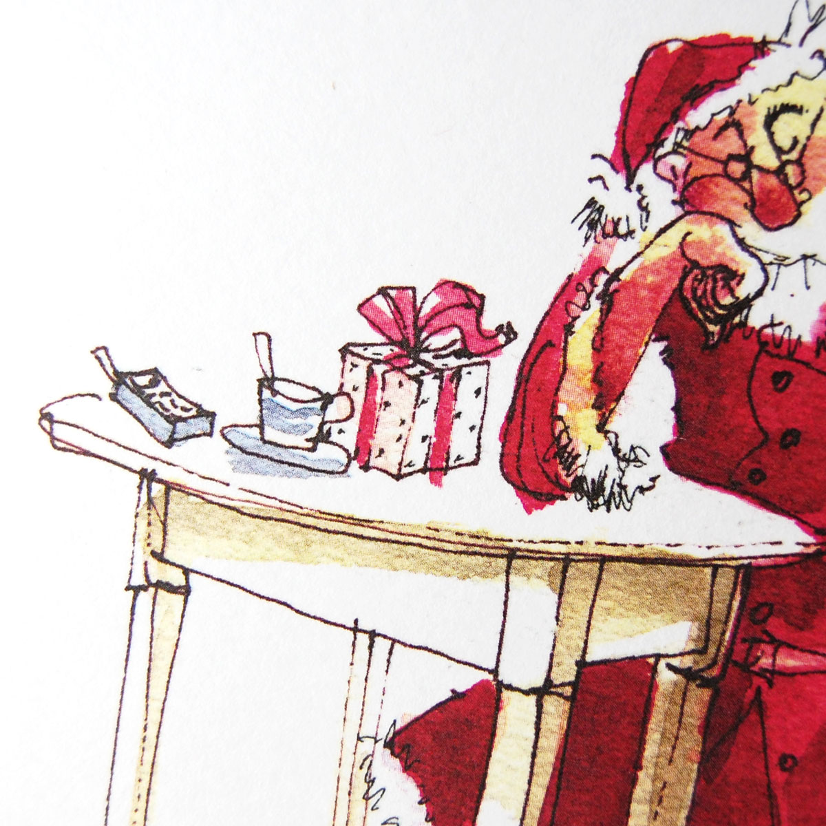 Der Weihnachtsmann erholt sich, illustrierte Weihnachtsgrüße