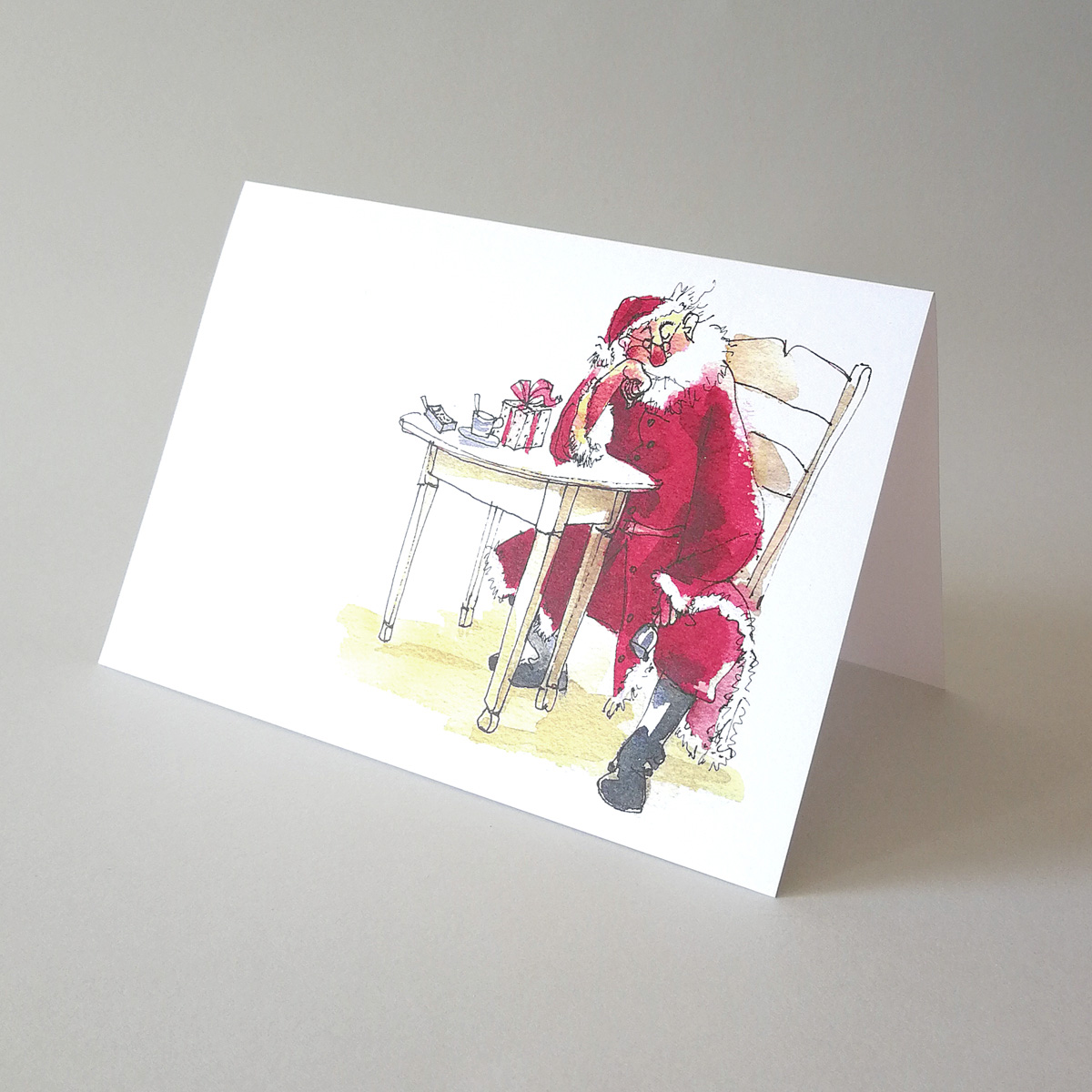 Chillen nach Weihnachten - Der Weihnachtsmann erholt sich, illustrierte Weihnachtskarten