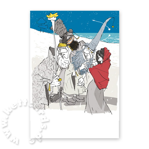 Die heiligen drei Könige bei Maria, Weihnachtskarten