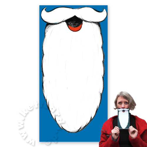 Bärte für alle, witzige Weihnachtspostkarten zum Mitmachen