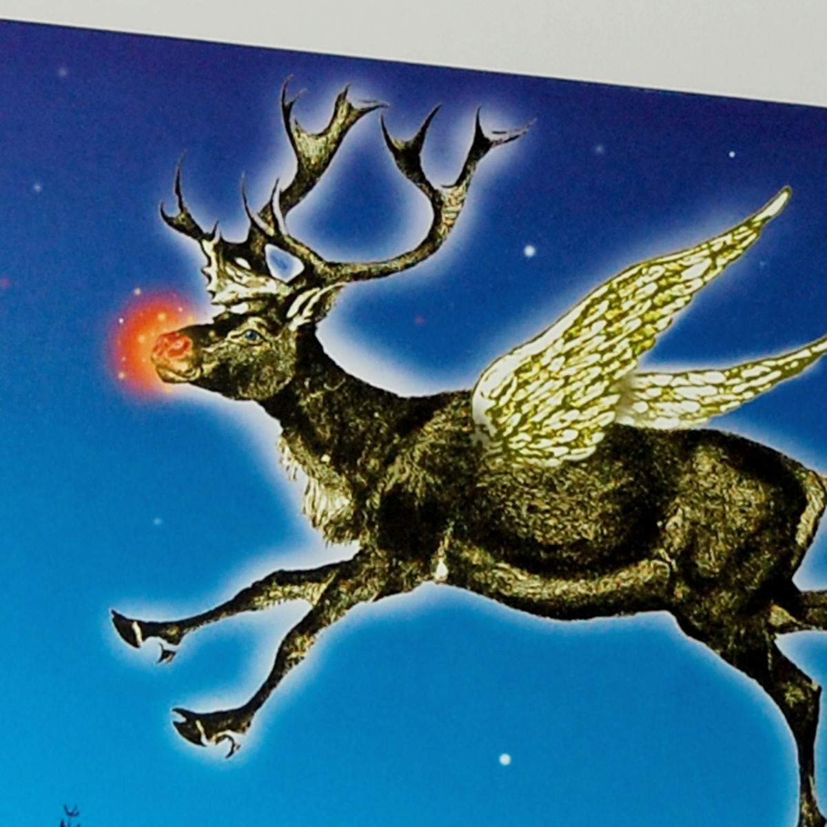 Weihnachtskarten: Rudolph mit roter Nase