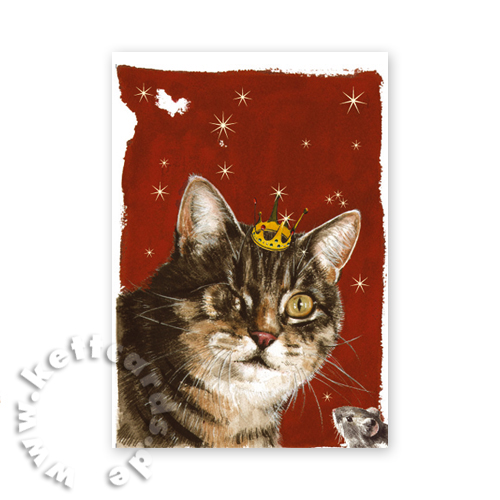 Prinzessin (Katze mit Krone), Weihnachtskarten mit Tierzeichnungen