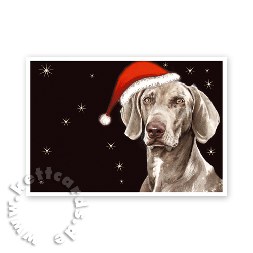 Santa Sam, Weihnachtskarten mit Weimaraner (Hund)