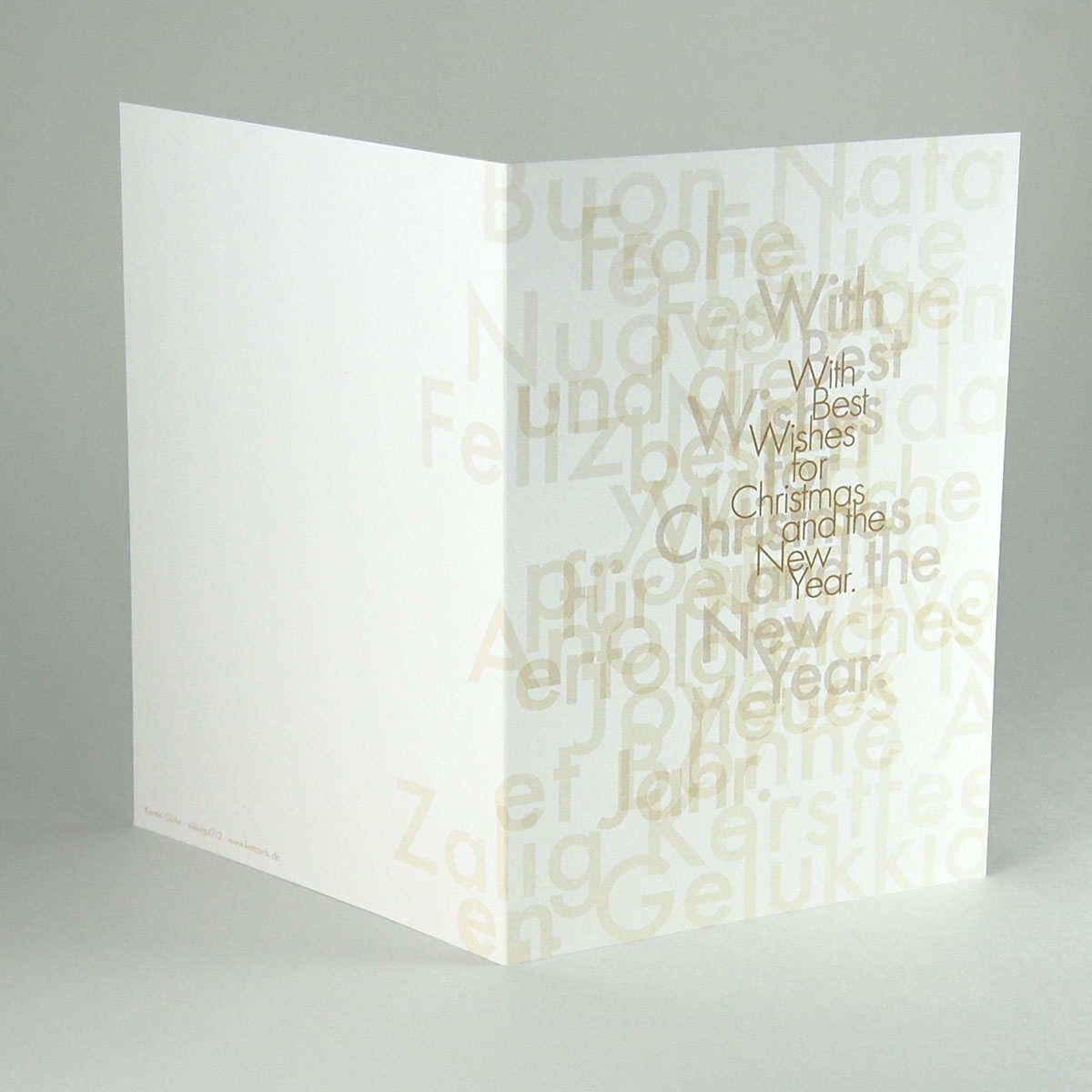 With Best Wishes for Christmas and the New Year. - Frohe Festtage, große Weihnachtskarte mit Text