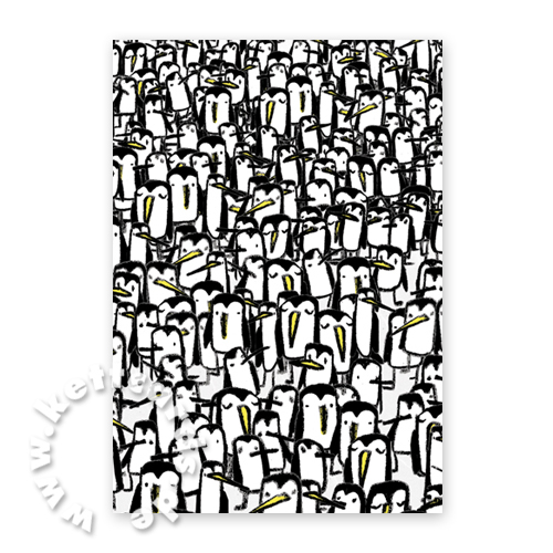 Pinguine, Wimmelbild-Weihnachtskarten