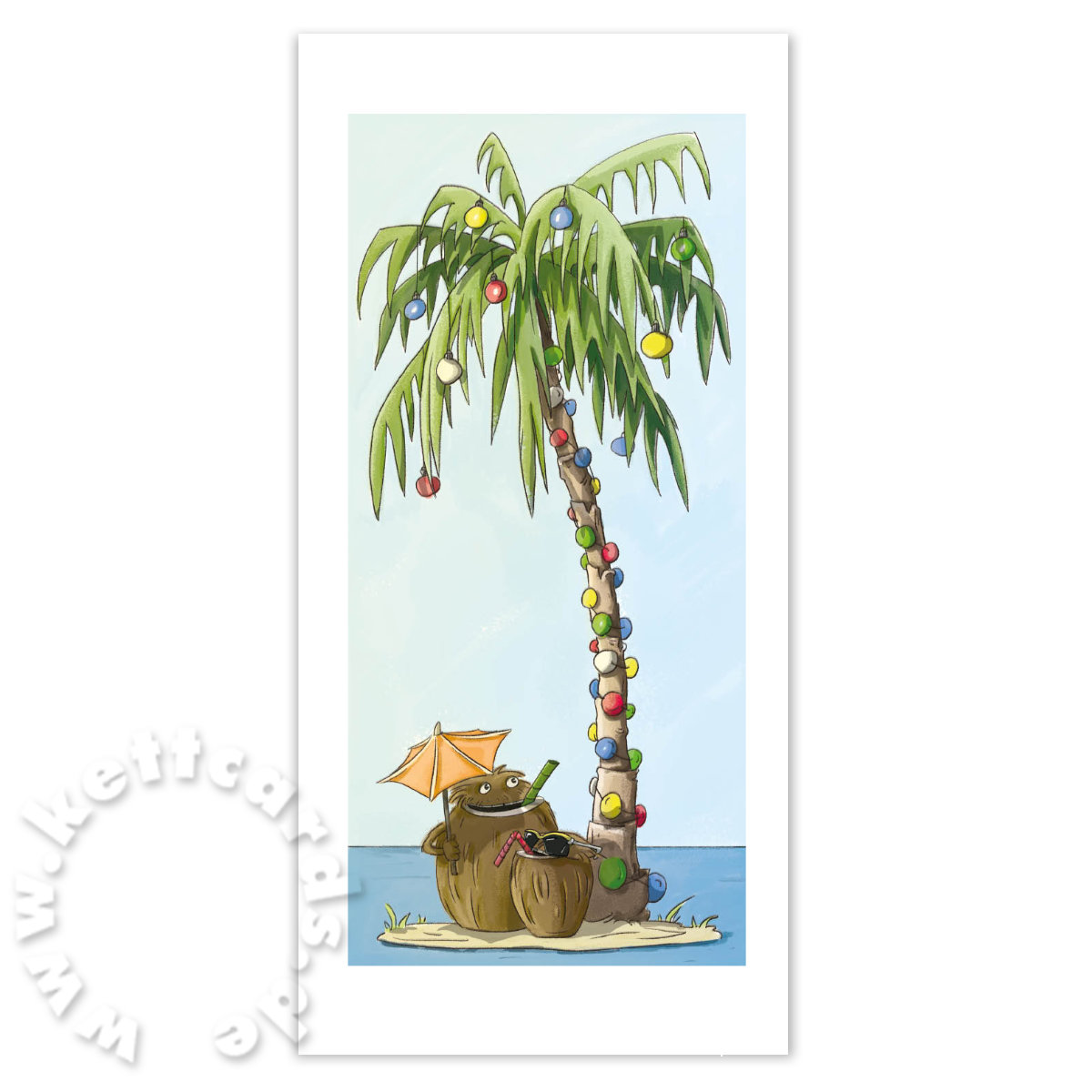 Weihnachten auf der Insel, witzige Weihnachtskarten
