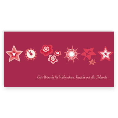 rote Weihnachts- und Neujahrskarten