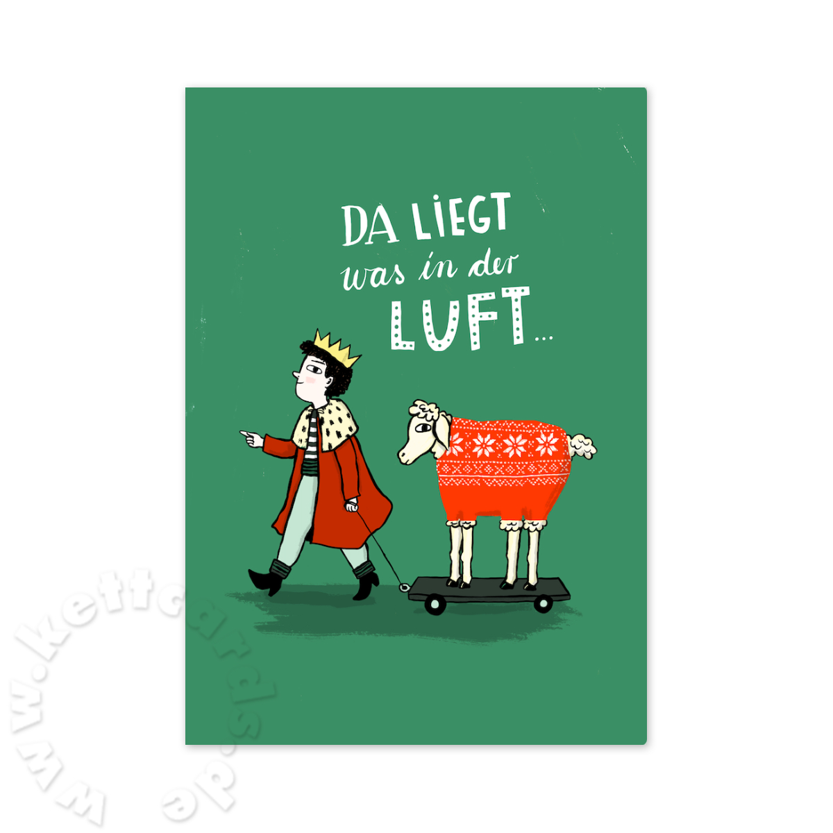 Da liegt was in der Luft ..., Weihnachtskarten mit Illustration und Handlettering