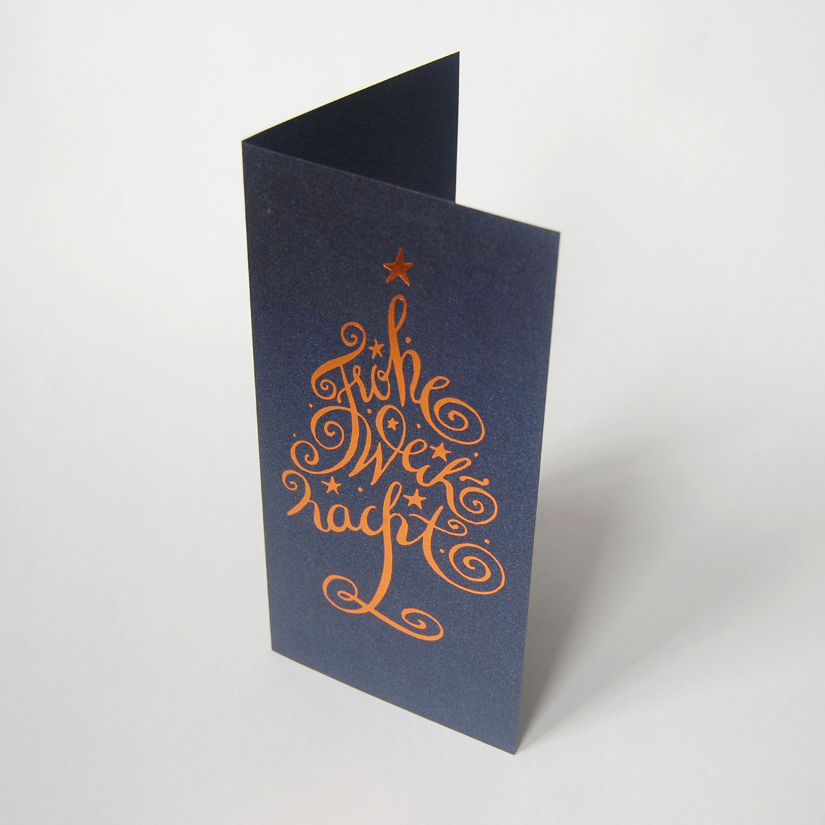 Frohe Weihnacht, edle Weihnachtskarten mit schicker Kalligrafie