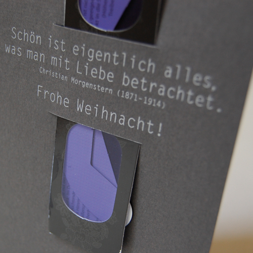 Fest der Liebe, schwarze Weihnachtskarten mit Herzbrille