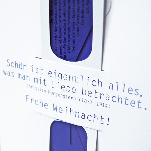 Fest der Liebe, exklusive Weihnachtskarten mit kleinem Geschenk: Herzbrille