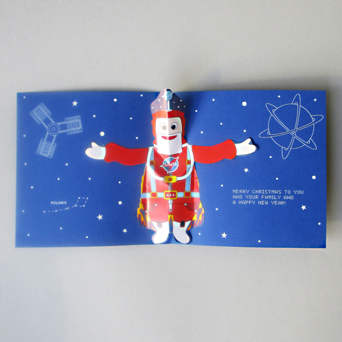 quadratische Weihnachtskarten mit Weihnachtsmannpopup
