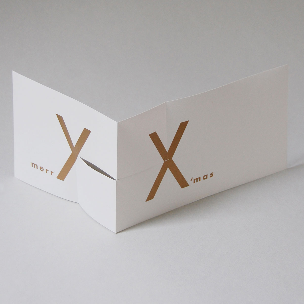 golden gedruckte Weihnachtskarten aus transparentem Karton: merrY X´mas