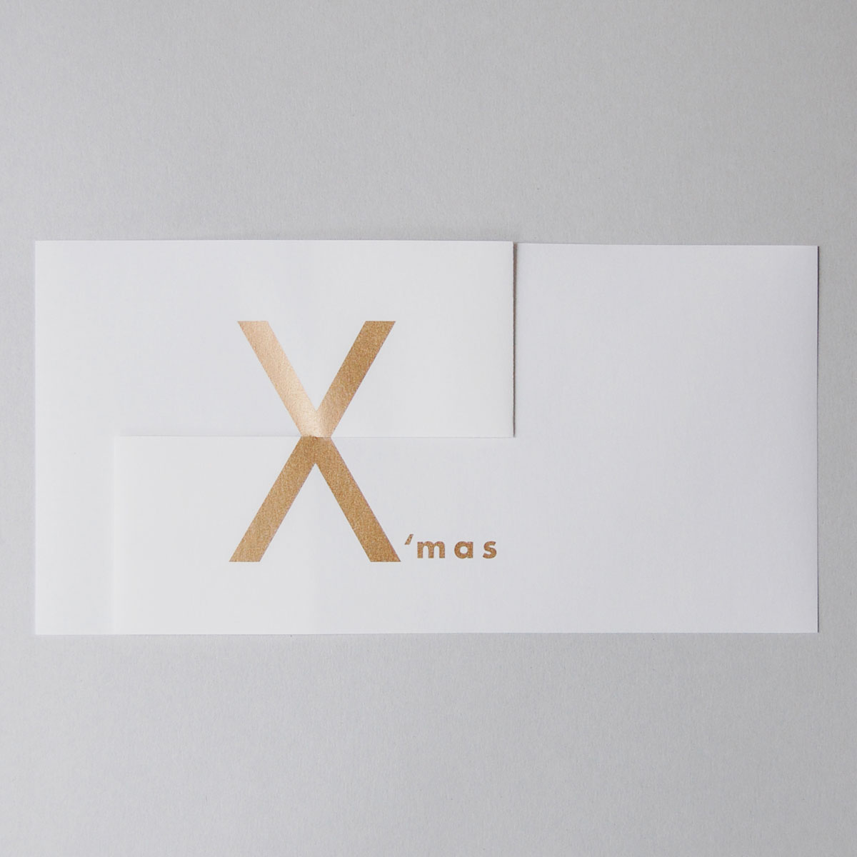 Design-Weihnachtskarten mit Transparentpapier und goldenem Druck: X´mas