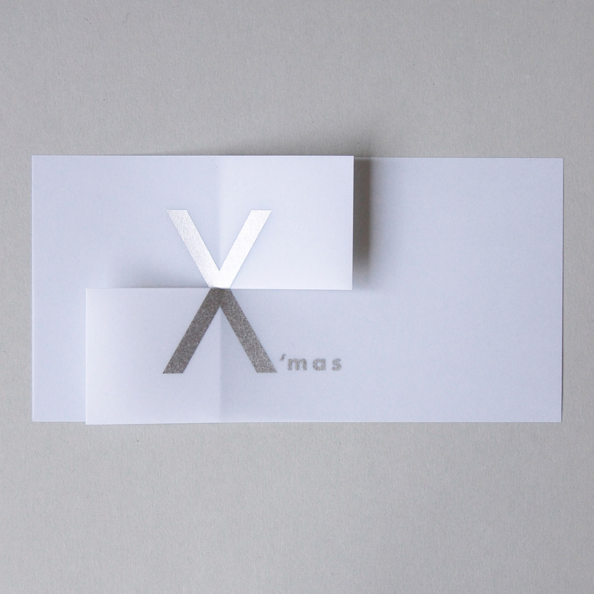 silberne Design-Weihnachtskarten: merry Xmas