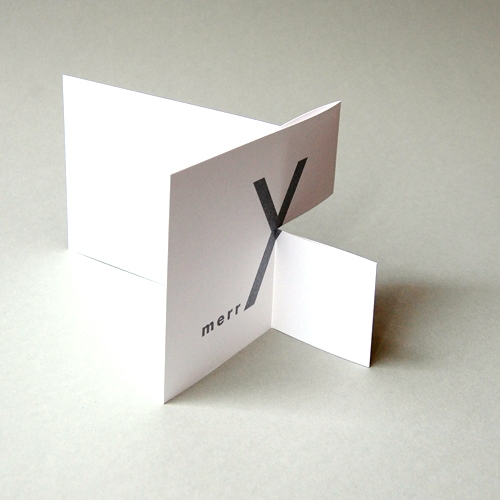 silberne Design-Weihnachtskarten von Michael Marschall: merrY X´mas