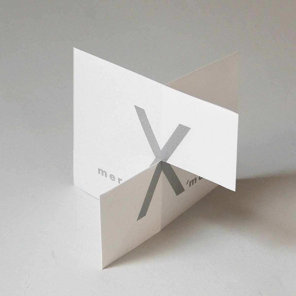 Weihnachtskarten: merry x´mas (silber)