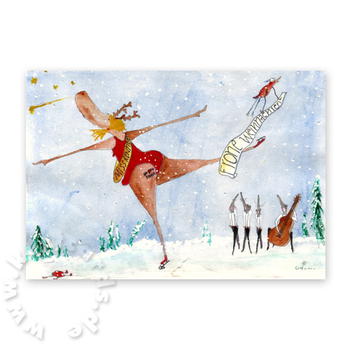 PRIMA-Rentierrina, Weihnachtskarten für Ballettratten und Eiskunstläuferinnen
