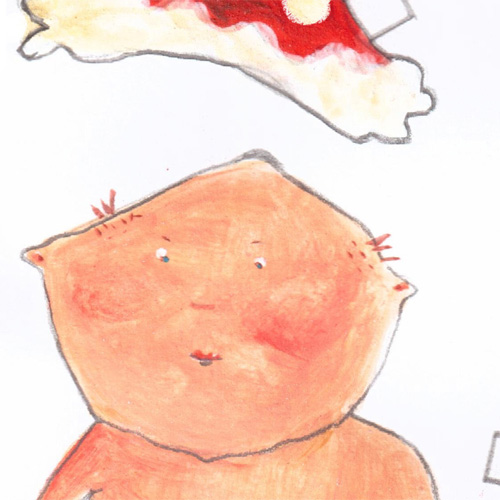 Weihnachtsmann als Anziehpuppe, kreative Weihnachtskarten