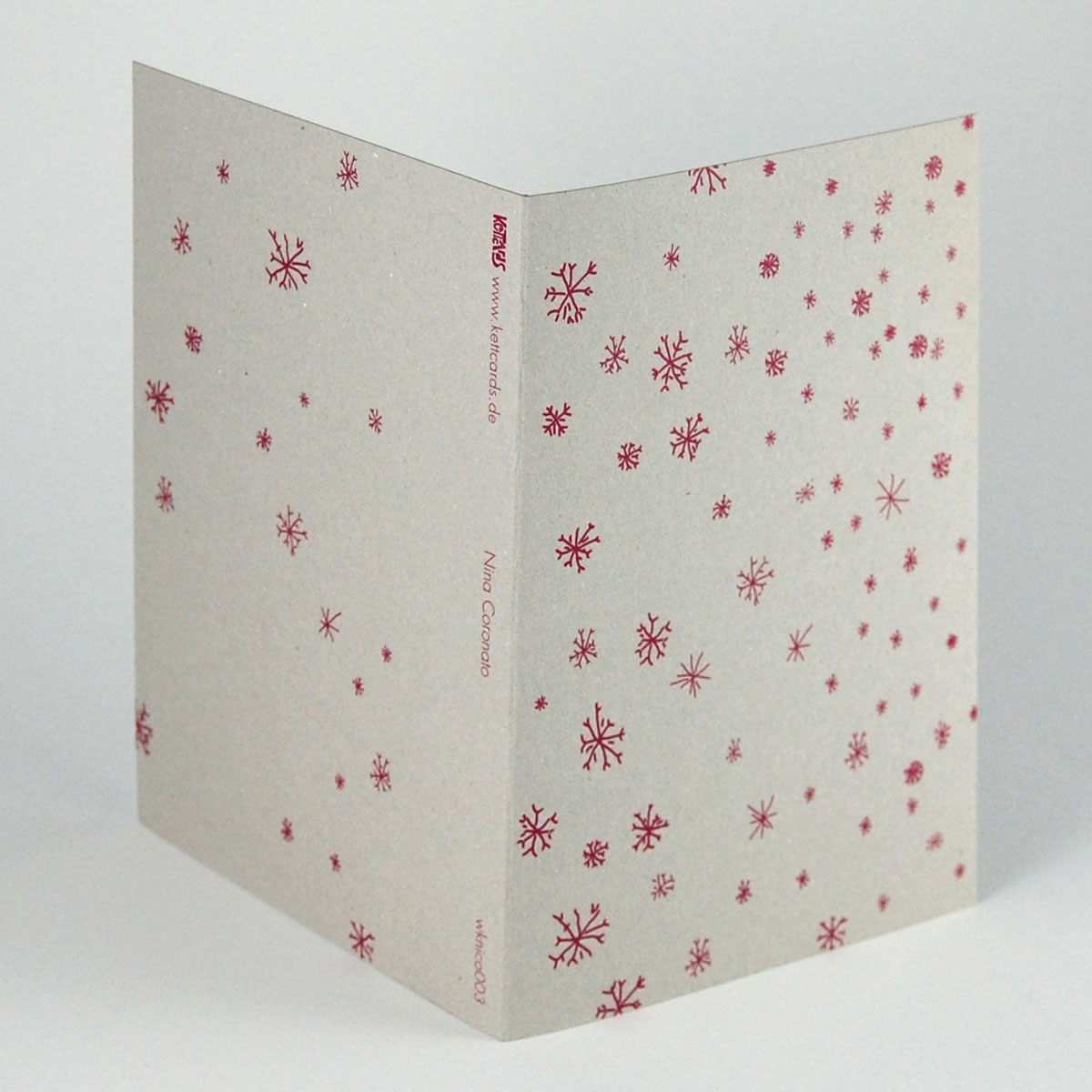 Schneeflocken, umweltfreundliche Weihnachtskarten (Pantone 200)