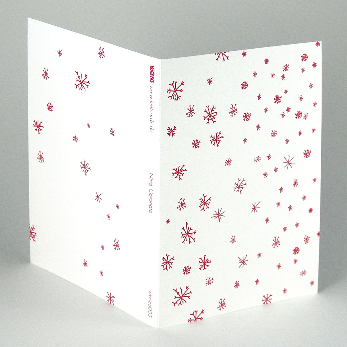 Schneeflocken, Weihnachtskarten in reduziertem Design, Hochformat