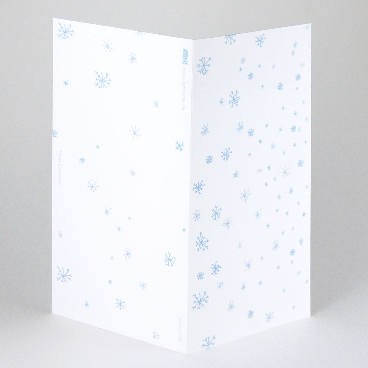 Schneeflocken, Weihnachtskarten in reduziertem Design