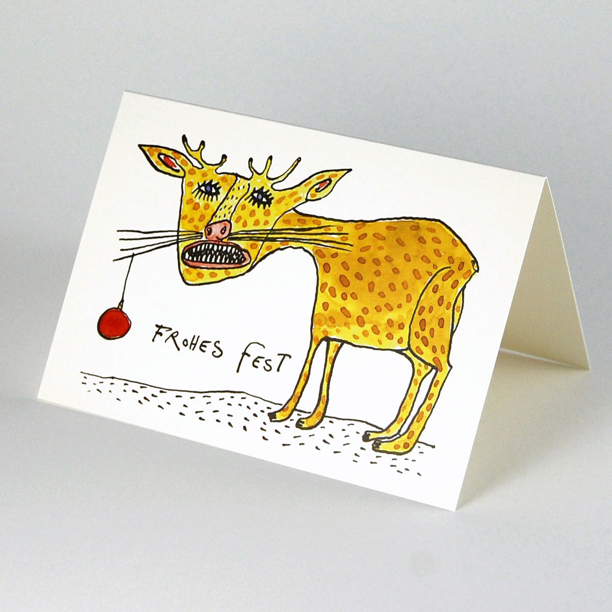 ein Weihnachtstier - schräge Weihnachtskarten von Petrus Akkordeon
