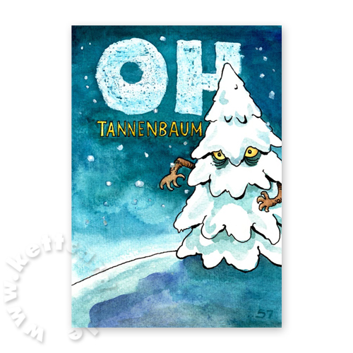 Oh Tannenbaum, Cartoon-Weihnachtskarten