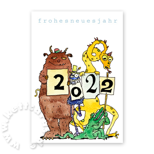 2023, Cartoon-Neujahrskarten