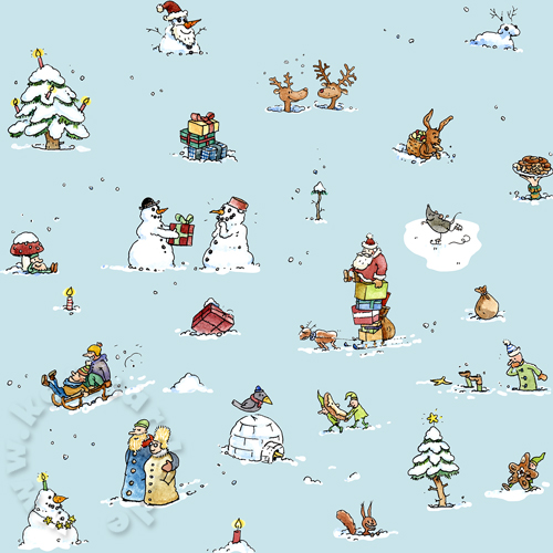Winterwelt, Geschenkpapier, passend zu Karten