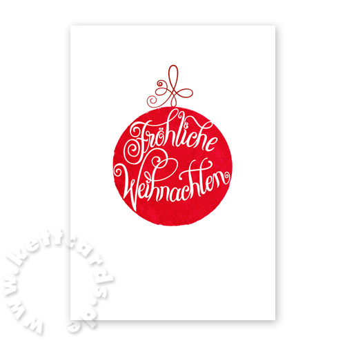 Fröhliche Weihnachten, rote Weihnachtskarten mit passendem Geschenkpapier