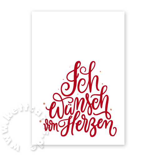 Ich wünsch von Herzen, Weihnachtskarten mit Handlettering