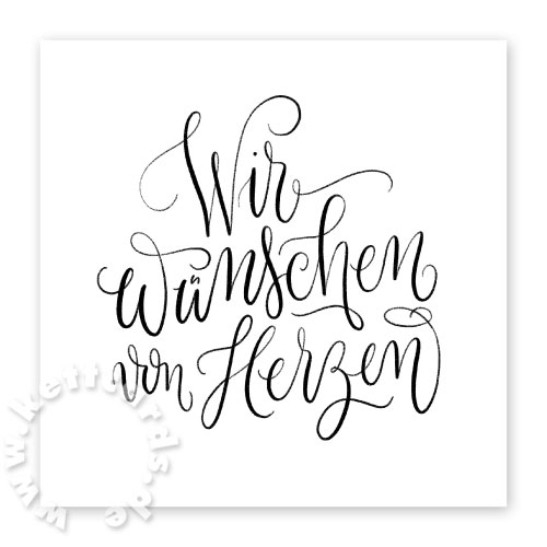 Wir wünschen von Herzen, quadratische Weihnachtskarten mit Handlettering