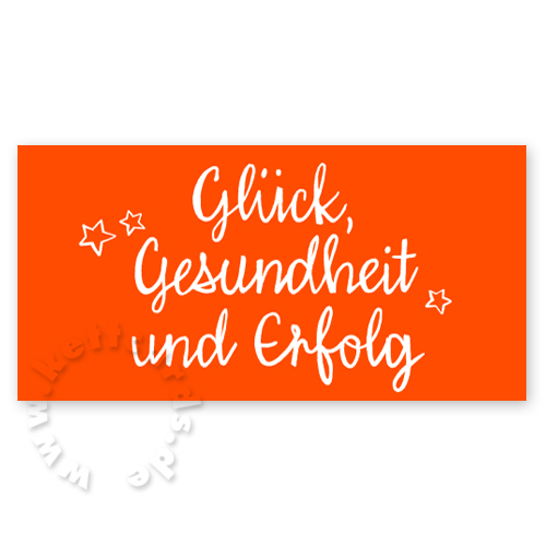 Glück, Gesundheit und Erfolg - orange Weihnachtskarten