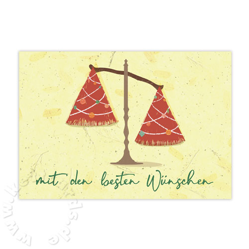 Die Waagschalen der Gerechtigkeit, Weihnachtskarten für Rechtsanwälte und Juristen