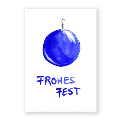 Frohes Fest, blaue Weihnachtskarten