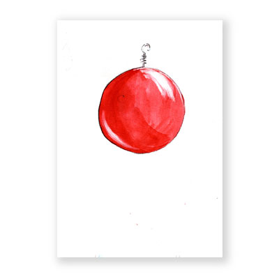 rote Christbaumkugel, Business-Weihnachtskarten