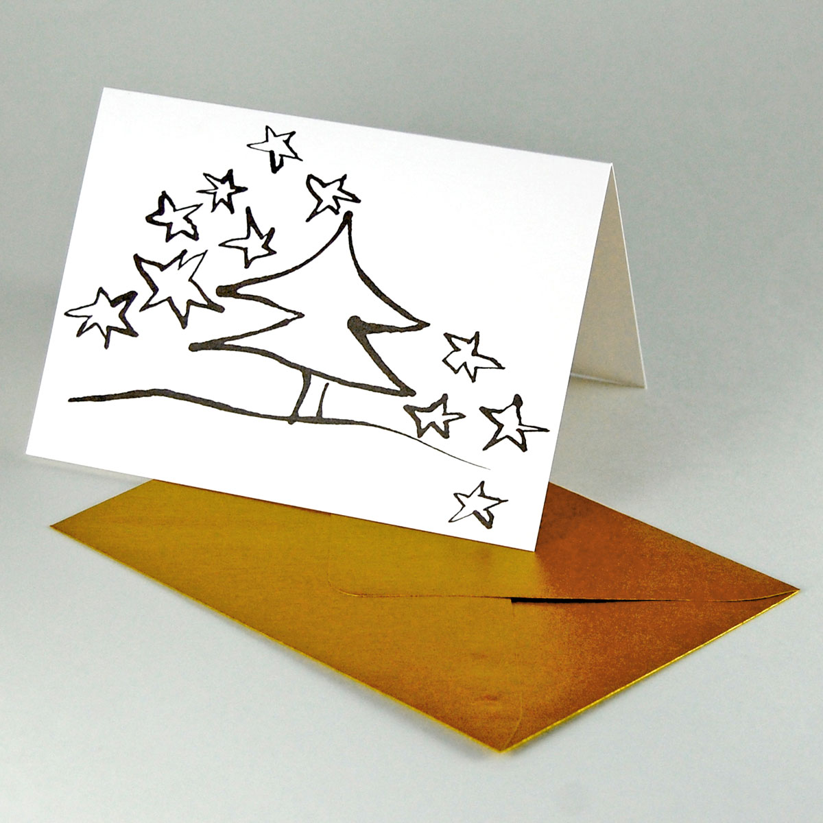 Weihnachtskarten mit goldenen Umschlägen