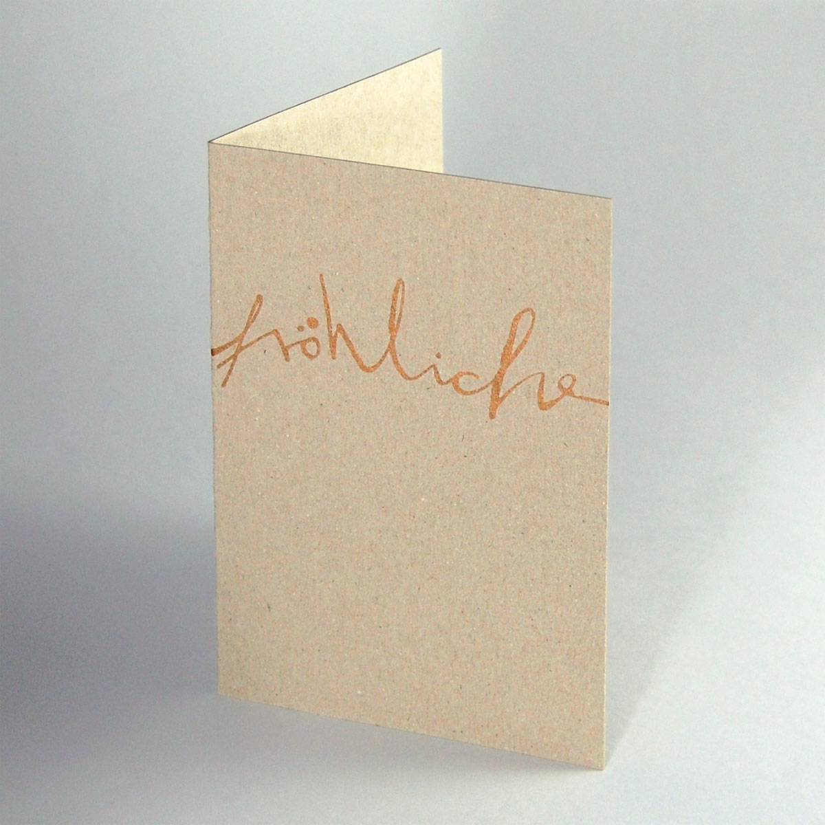 fröhliche weihnachten wünscht, umweltfreundliche Design-Weihnachtskarten, goldener Druck auf aus Graupappe