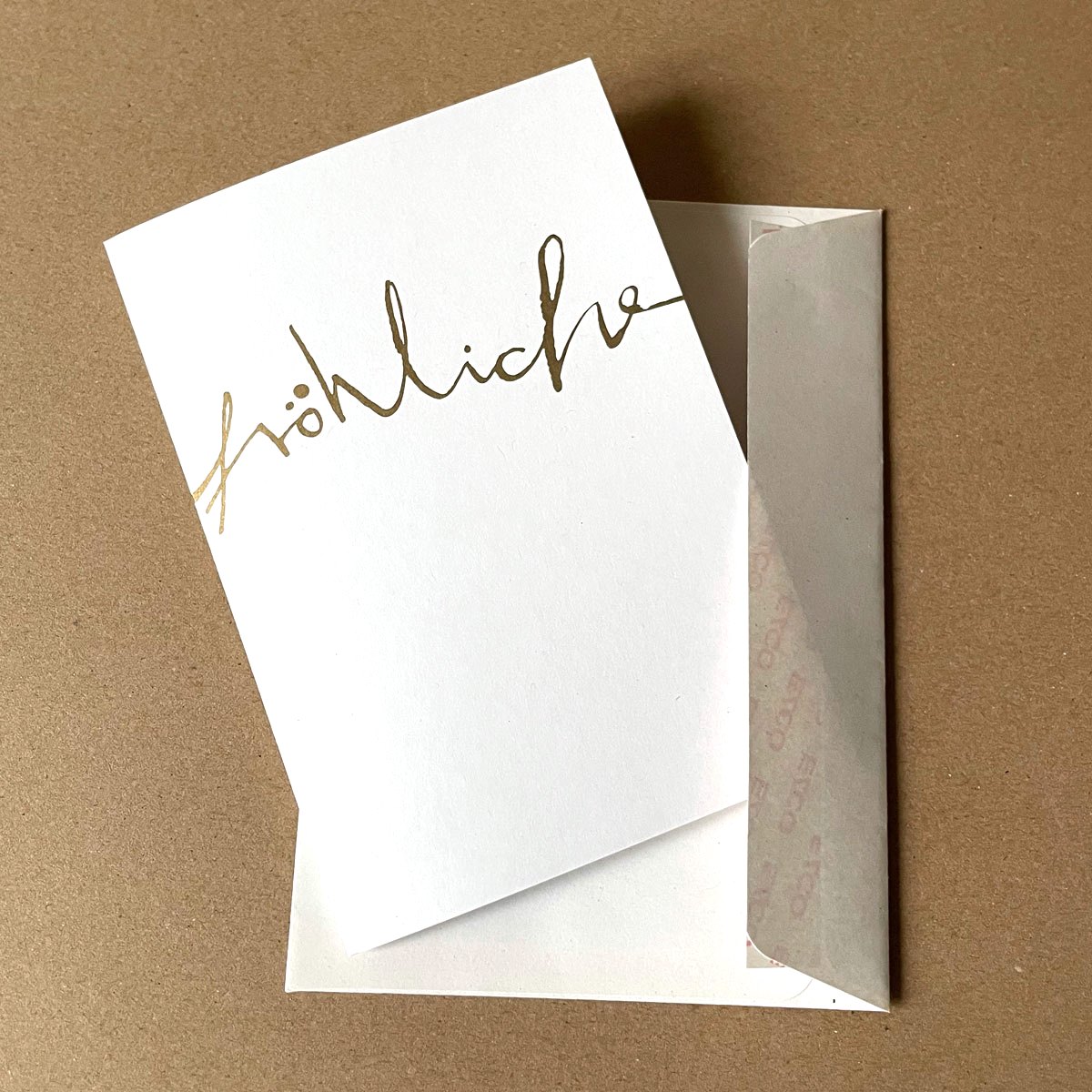 Recycling-Weihnachtskarten mit edlem, goldenen Druck