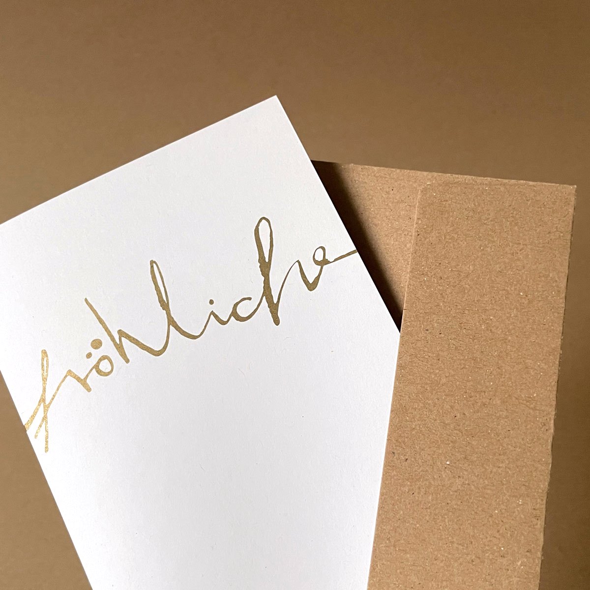Recycling-Weihnachtskarten mit edlem, goldenen Druck
