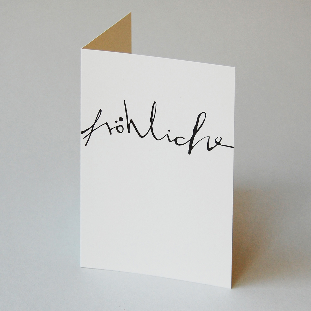 Recycling-Weihnachtskarten mit Handlettering-Schriftzug: fröhliche weihnachten wünscht