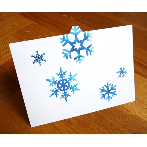 Weihnachtskarten mit Schneeflocken