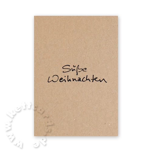 Recycling-Weihnachtskarten mit Schriftzug: Süße Weihnachten