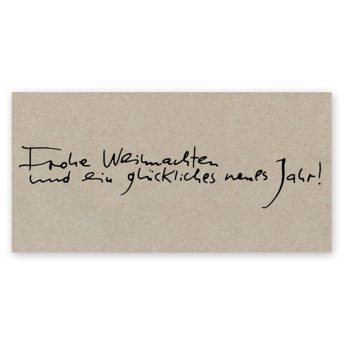 Recycling-Weihnachtskarten mit Schriftzug: Frohe Weihnachten und ein glückliches neues Jahr!