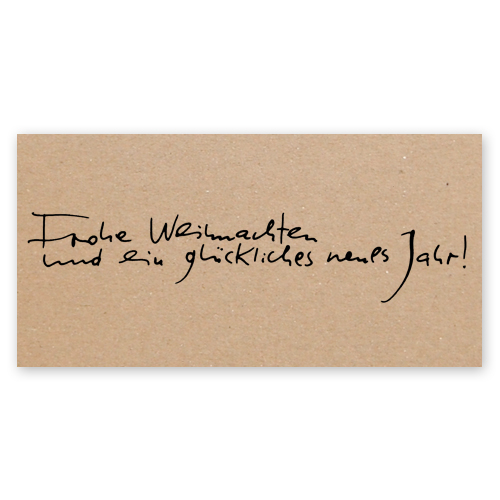 braune Recycling-Weihnachtskarten mit Schriftzug: Frohe Weihnachten und ein glückliches neues Jahr!